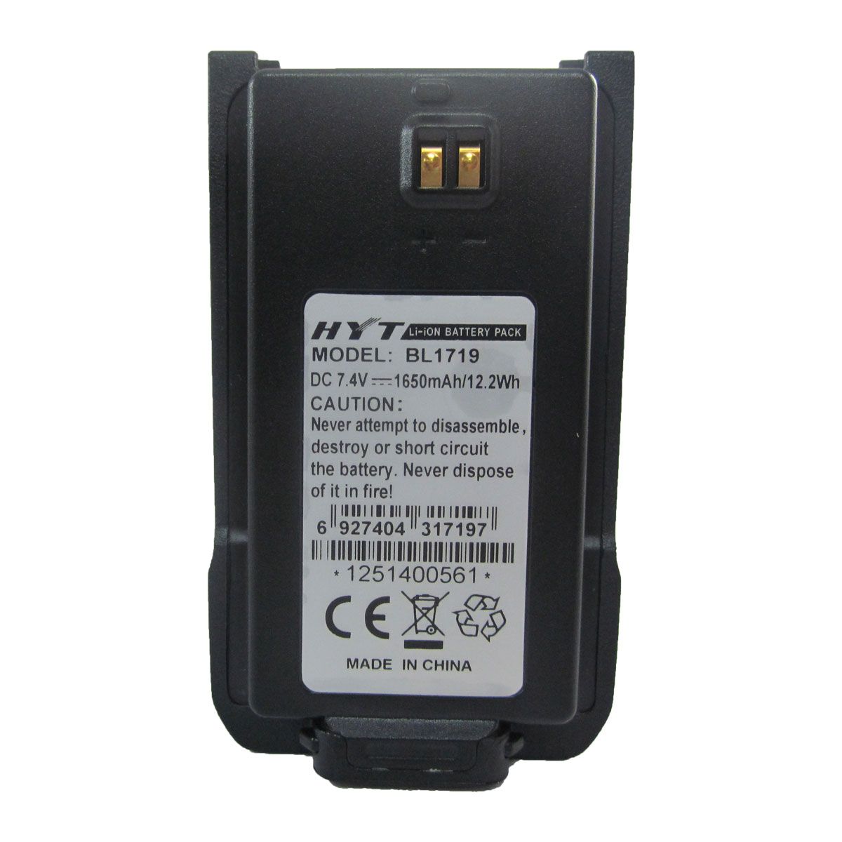 Batería Hytera Li-Ion 1650 mAh para Radio TC-518 BL1719