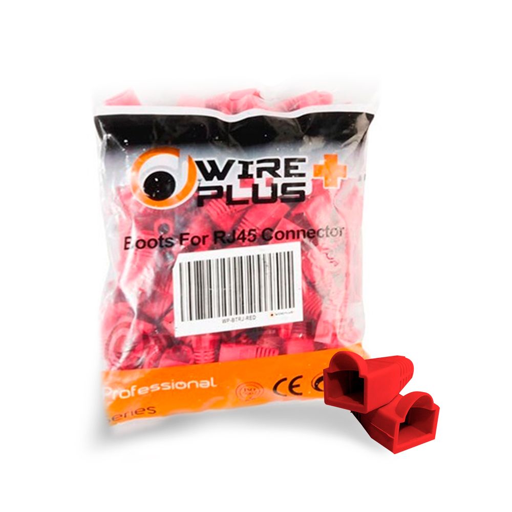 Botas para conector RJ45 rojas Wireplus