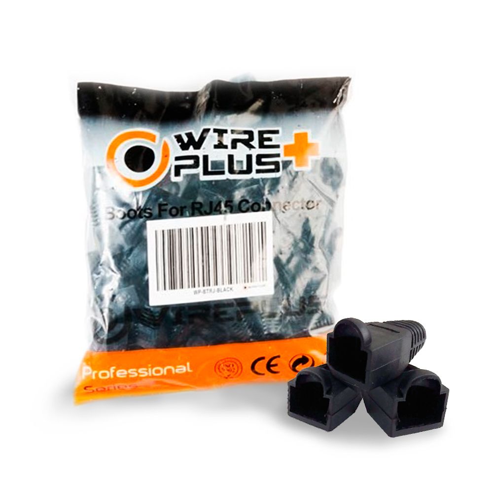 Botas para conector RJ45 negras Wireplus