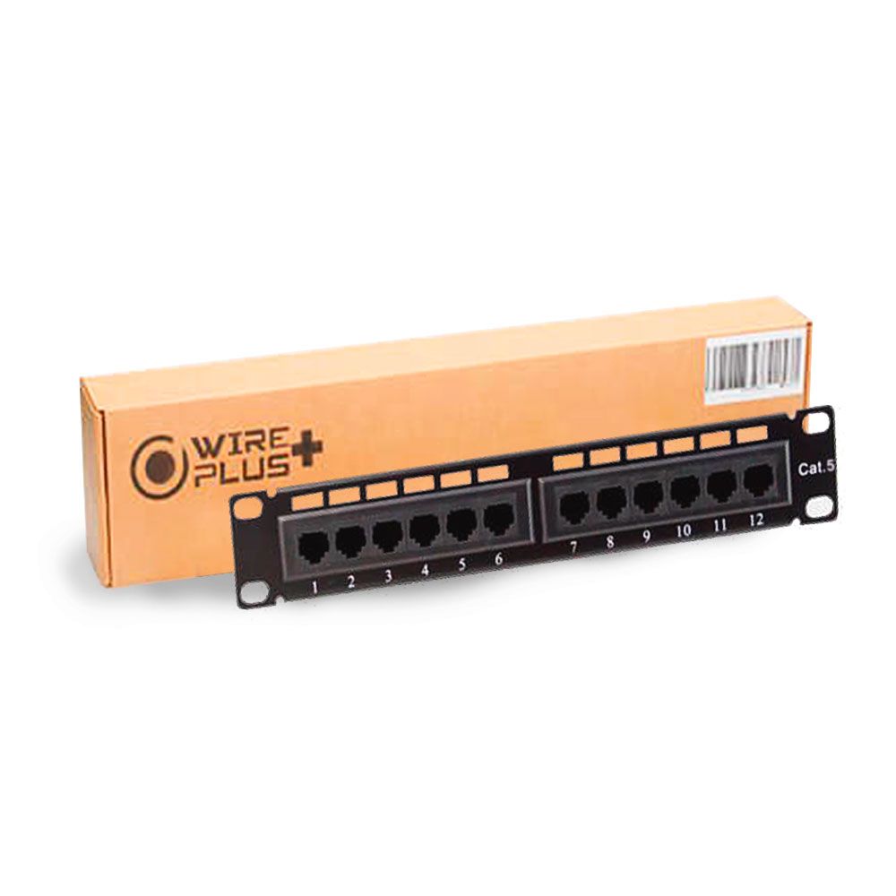 Patch panel Cat 5e de 12 puertos Wireplus