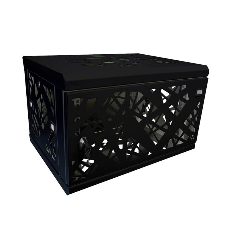 Rack gabinete de pared negro cerrado Metalnet de 6 U