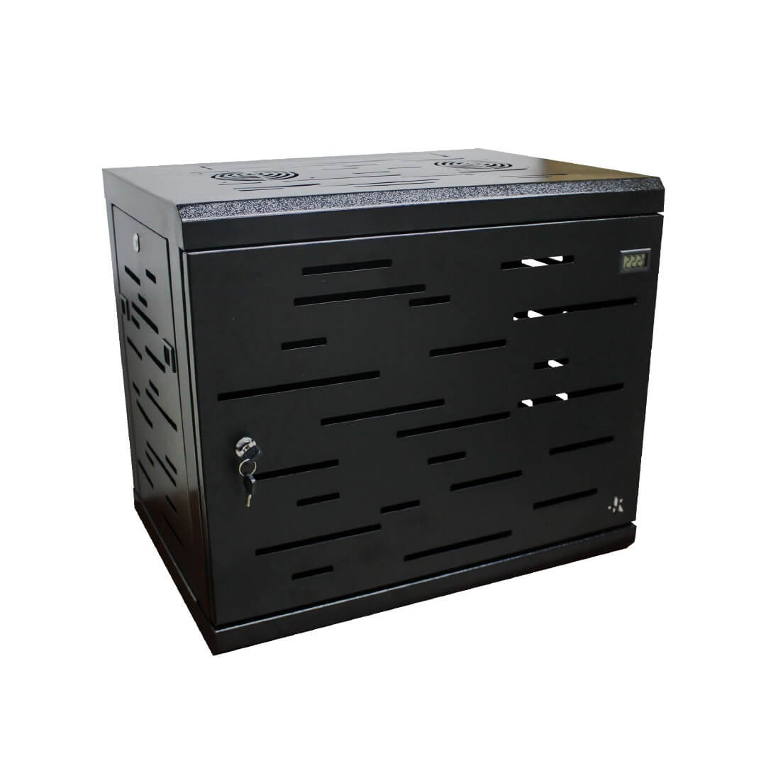 Rack gabinete de pared negro cerrado Metalnet de 9 U