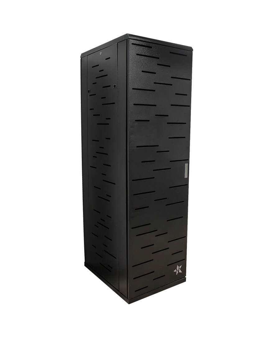 Rack gabinete de piso negro cerrado Metalnet de 42 U