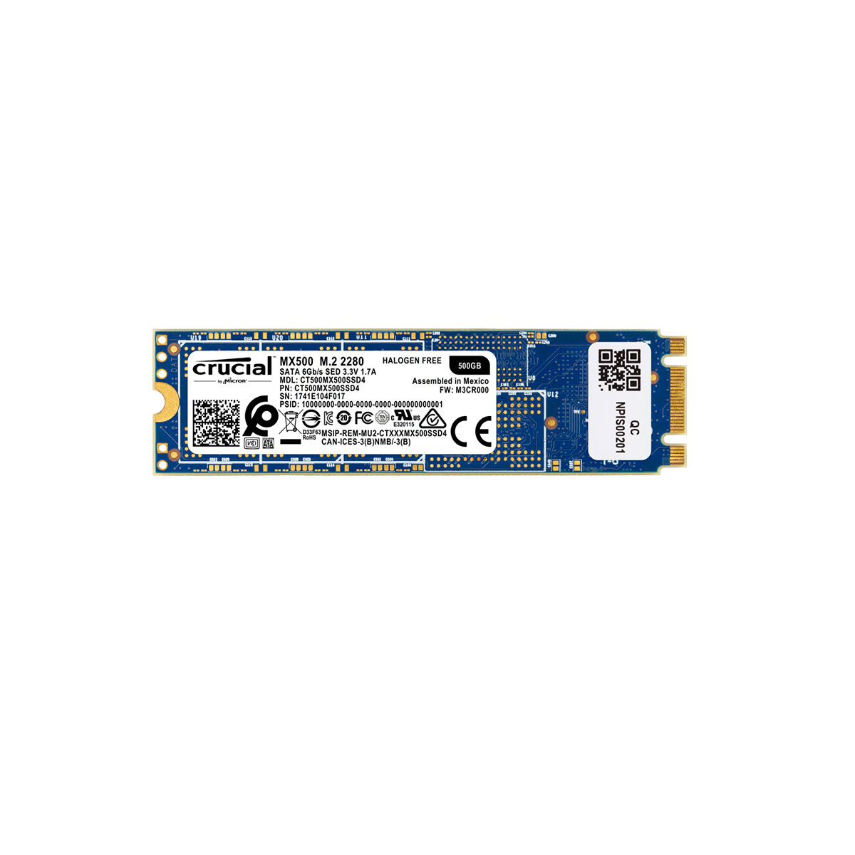 Disco duro 500GB Interno SSD Crucial M2 CT500MX500SSD4