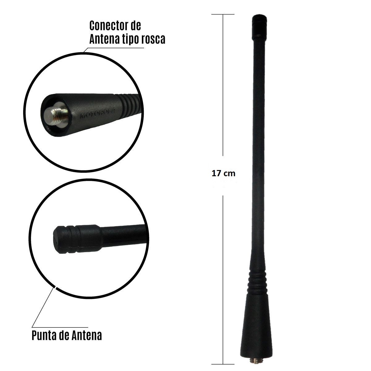 Antena Motorola para Radio DEP450 UHF Tipo Látigo PMAE4016A