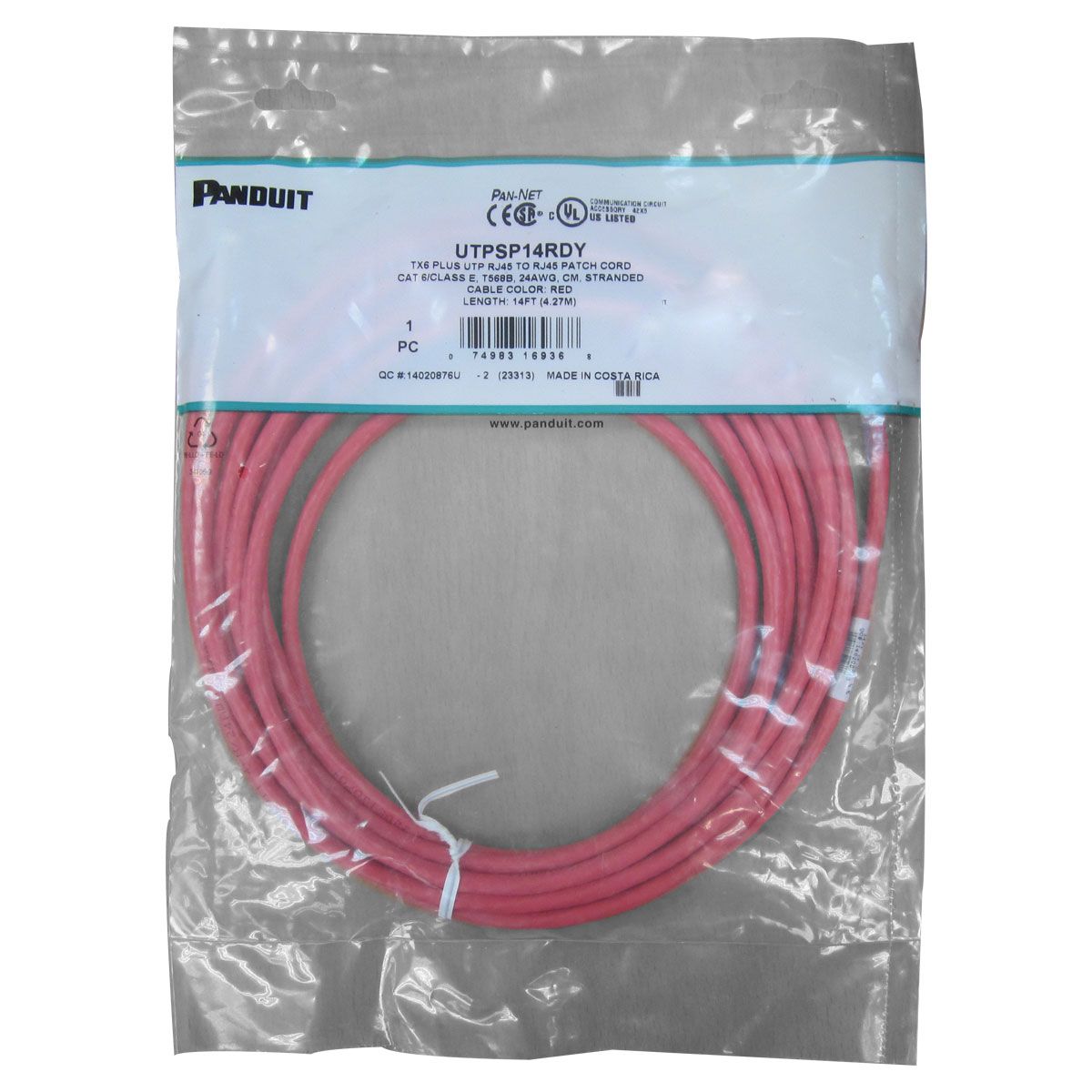 Patch cord 427 m Panduit UTPSP14RDY