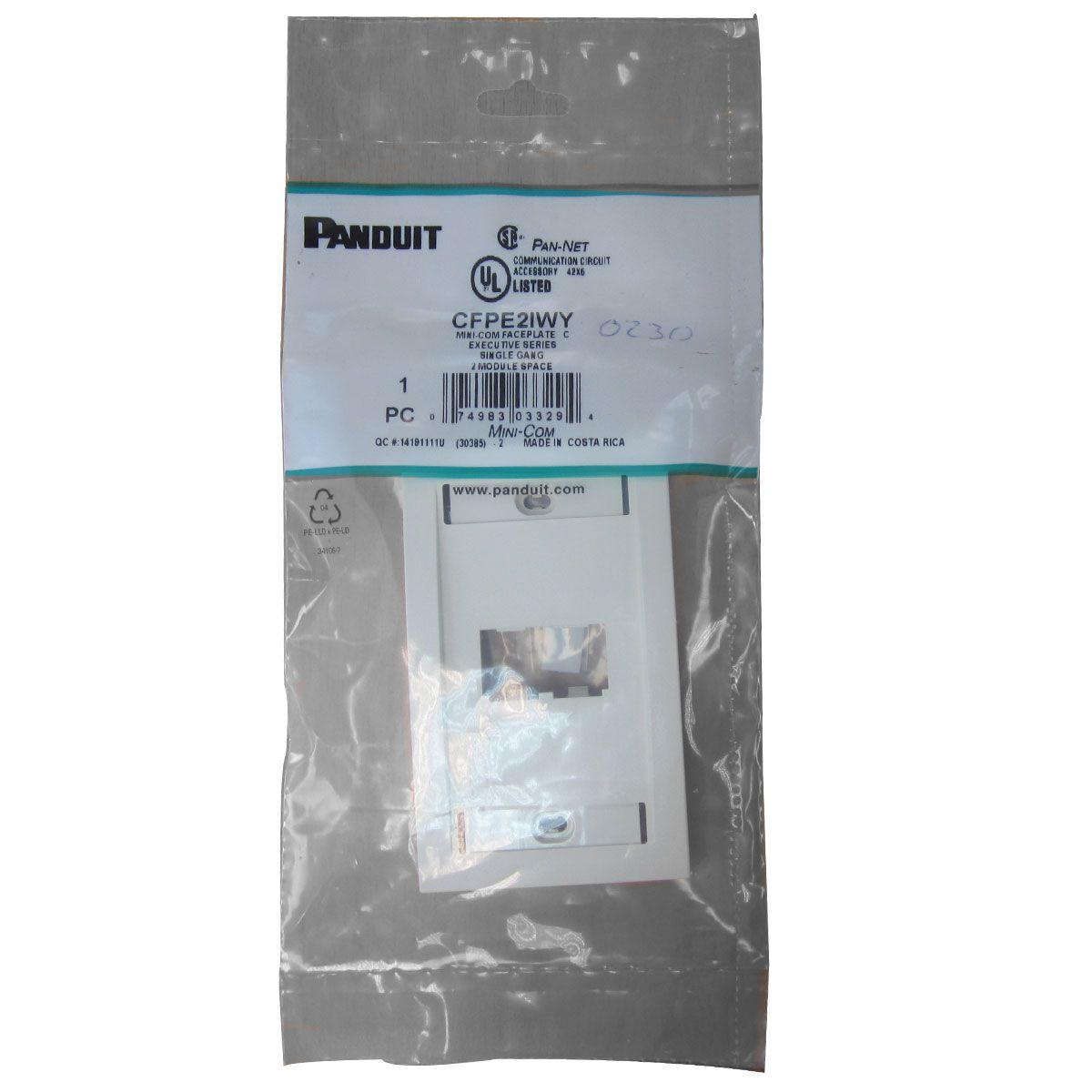 Faceplate minicom 2 módulos Panduit CFPE2WHY