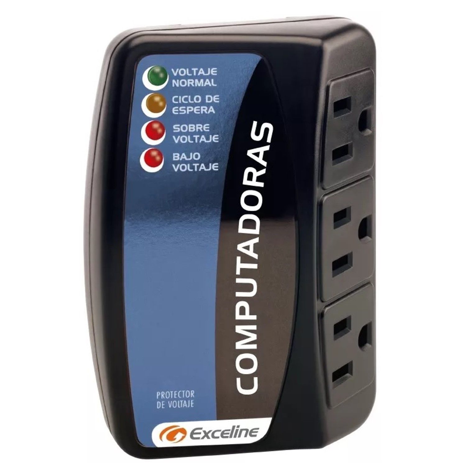 Protector de Voltaje Exceline 120v Computadoras 3 Tomas GSM-PC120