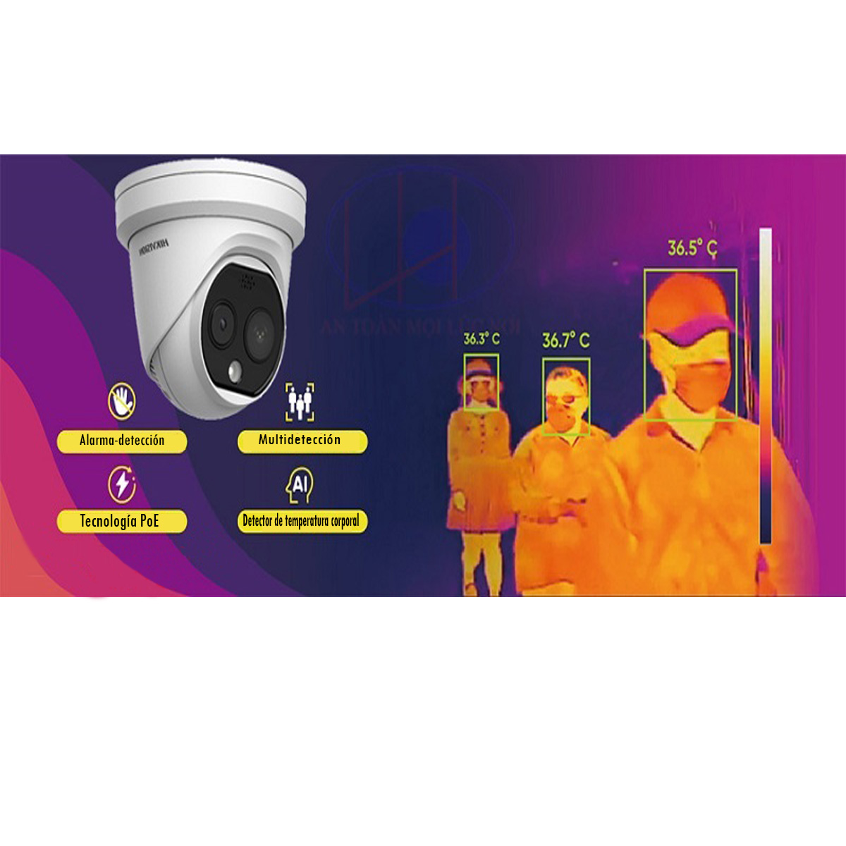 Cámara Hikvision IP Tipo Domo DS-2TD1217B-3/PA Térmica 4MP