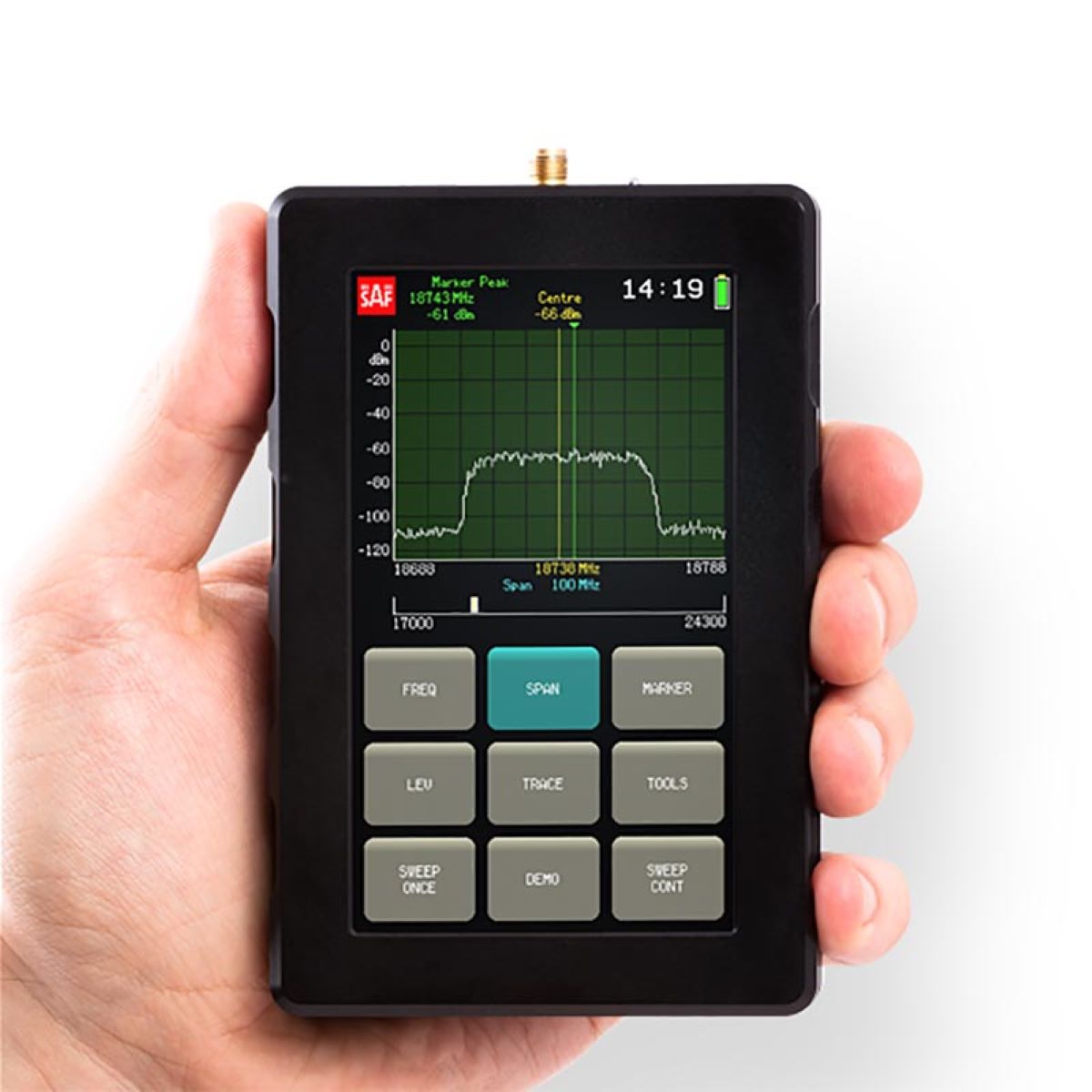 Analizador de Espectro RF SAF 300Mhz a 87Ghz